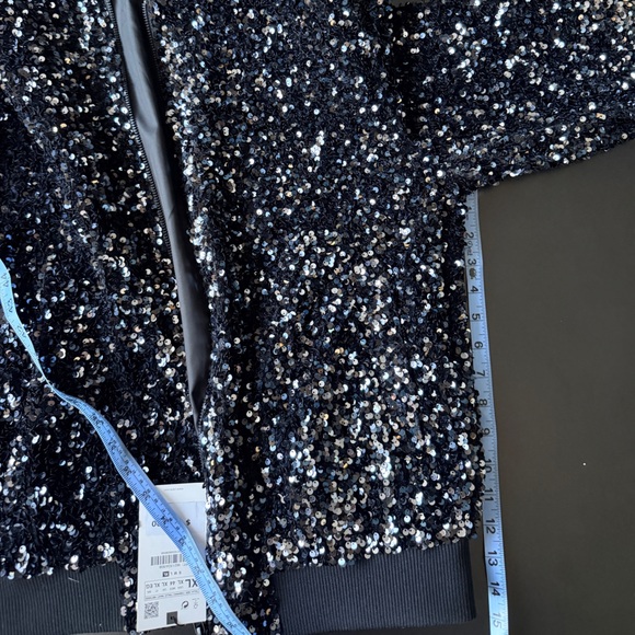 Zara Midnight Sequin Bomber - Picture 12 of 15